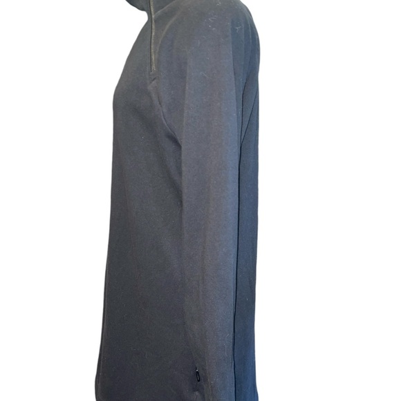 Athleta Women's Tunic S Black Sweatshirt or Mini Dress Side Zip Neck Pullover - Picture 7 of 14